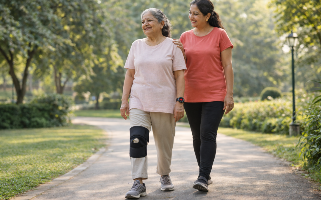 How can seniors reduce knee pain through movement?