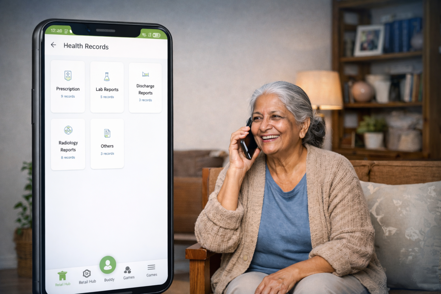 Senior health monitoring app